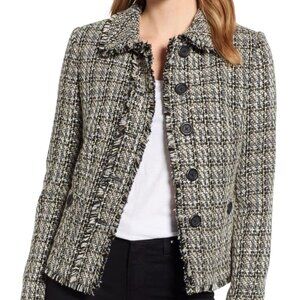 Karl Lagerfeld Paris NWOT Tweed Peter Pan Collar Jacket Size 16